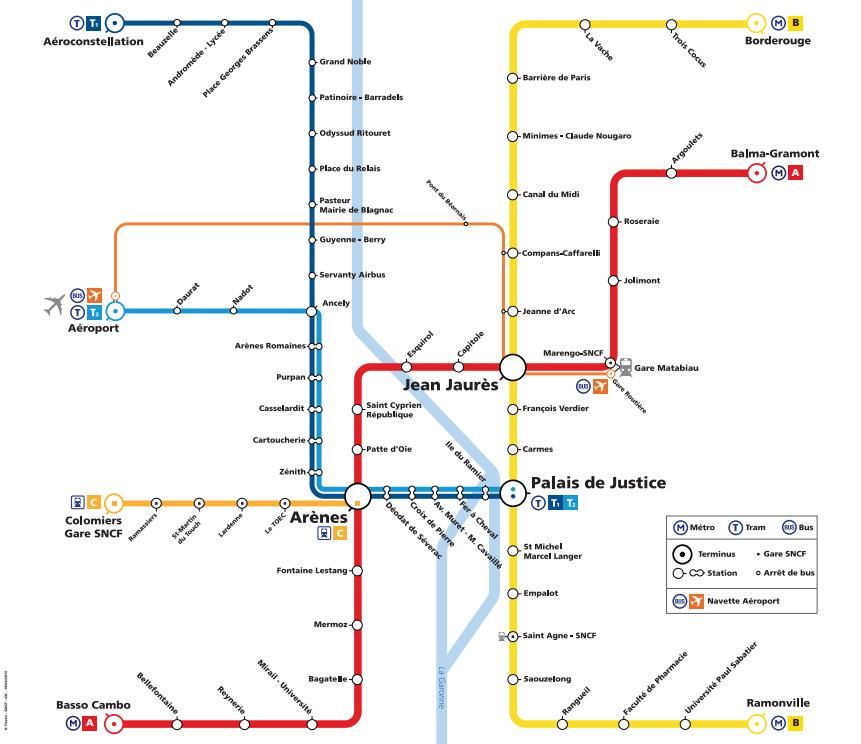 Plan métro tram